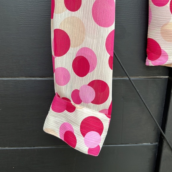 Isabela D. Polyester Waist Tie Polka Dot Blouse - Picture 5 of 9